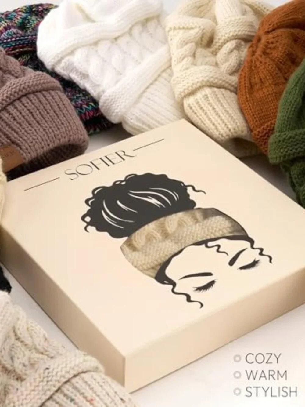 Cozy 2-Pack Women's Cable Knit Ponytail Beanie with Satin Liner - Winter Hats